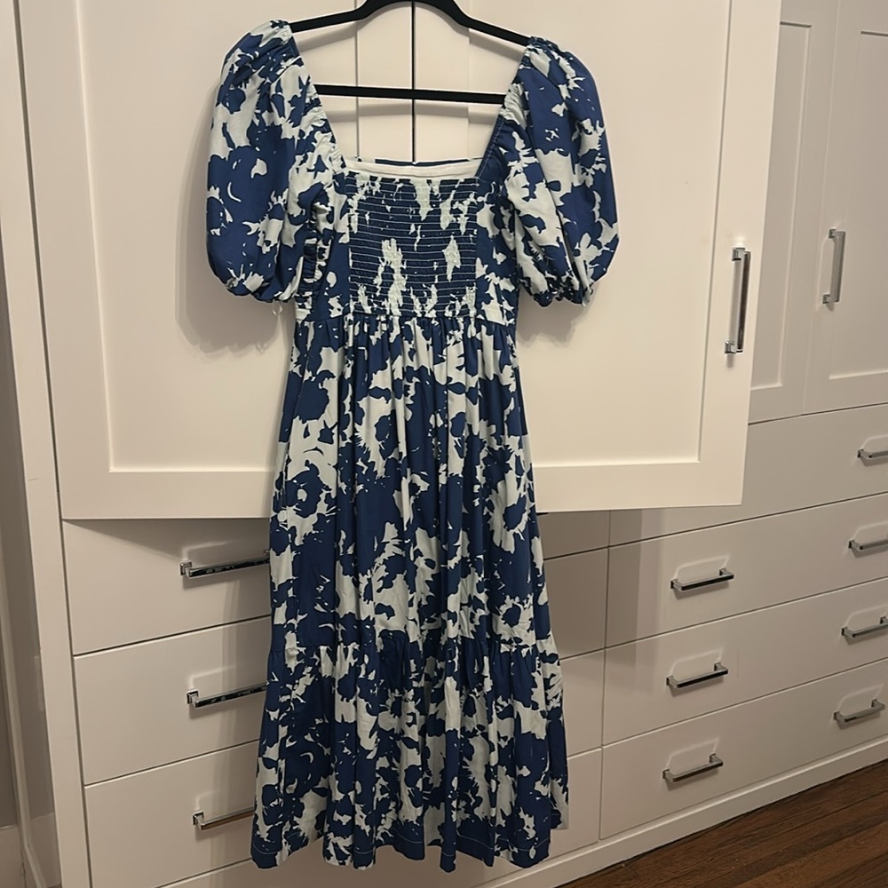 Abercrombie & Fitch Navy and White Midi Dress - Picture 4 of 5